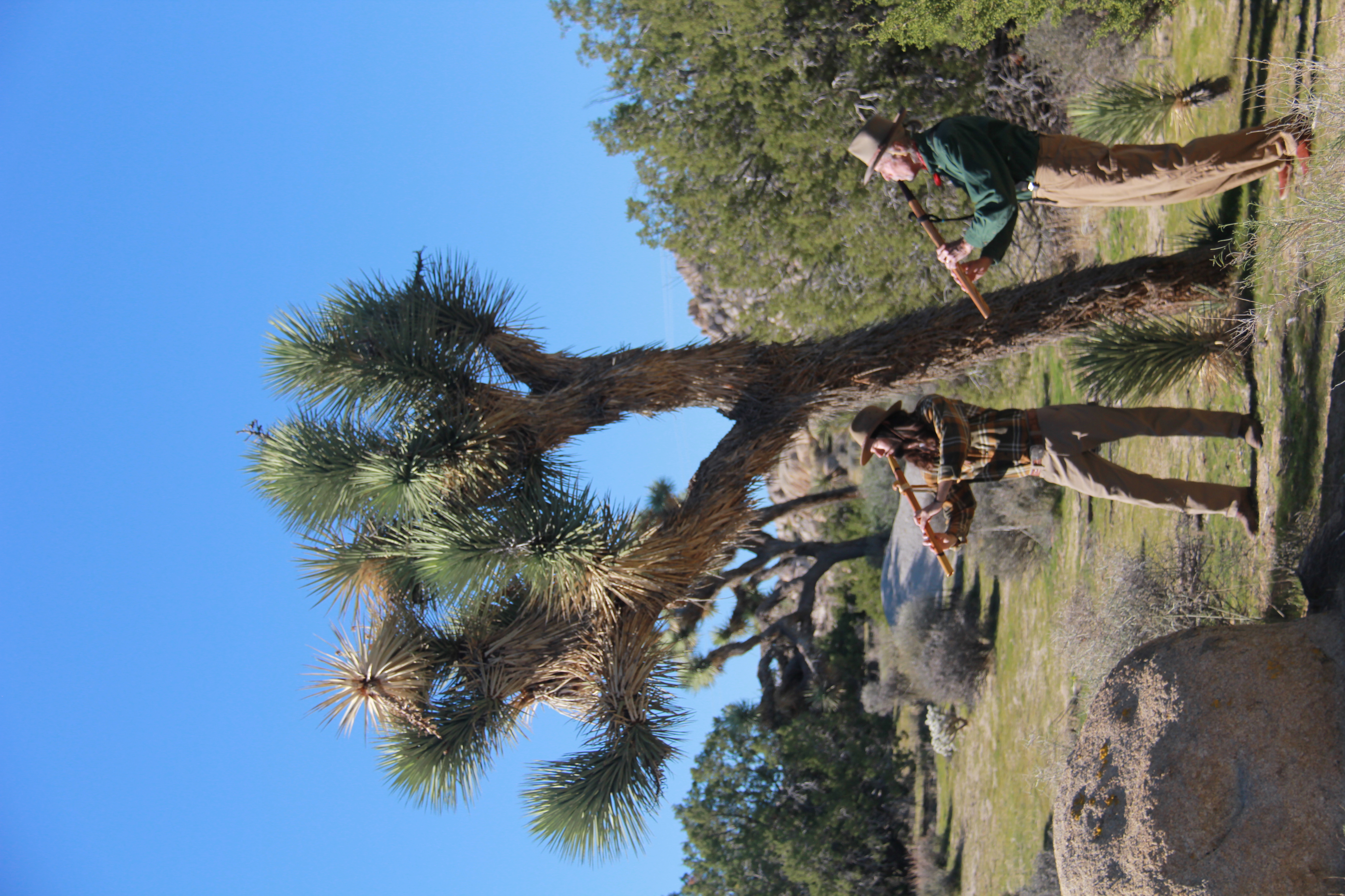 John Stillwell making a native american style flute